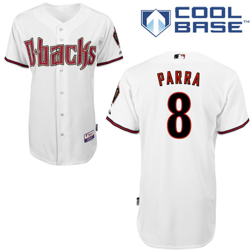Gerardo Parra #8 MLB Jersey-Arizona Diamondbacks Men's Authentic Home White Cool Base Baseball Jersey